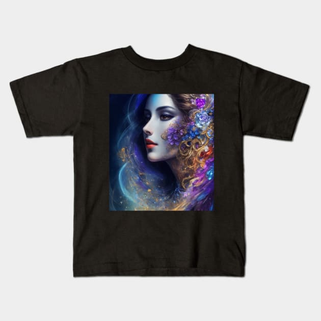 Capturing the Essence of a Radiant Muse Kids T-Shirt by MinkiArts